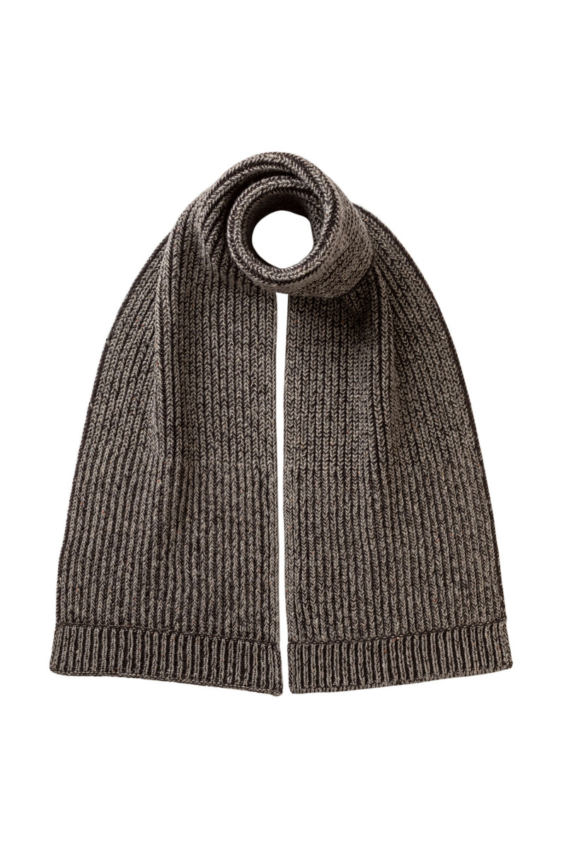 Donegal Cashmere Brown Knitted Scarf 1