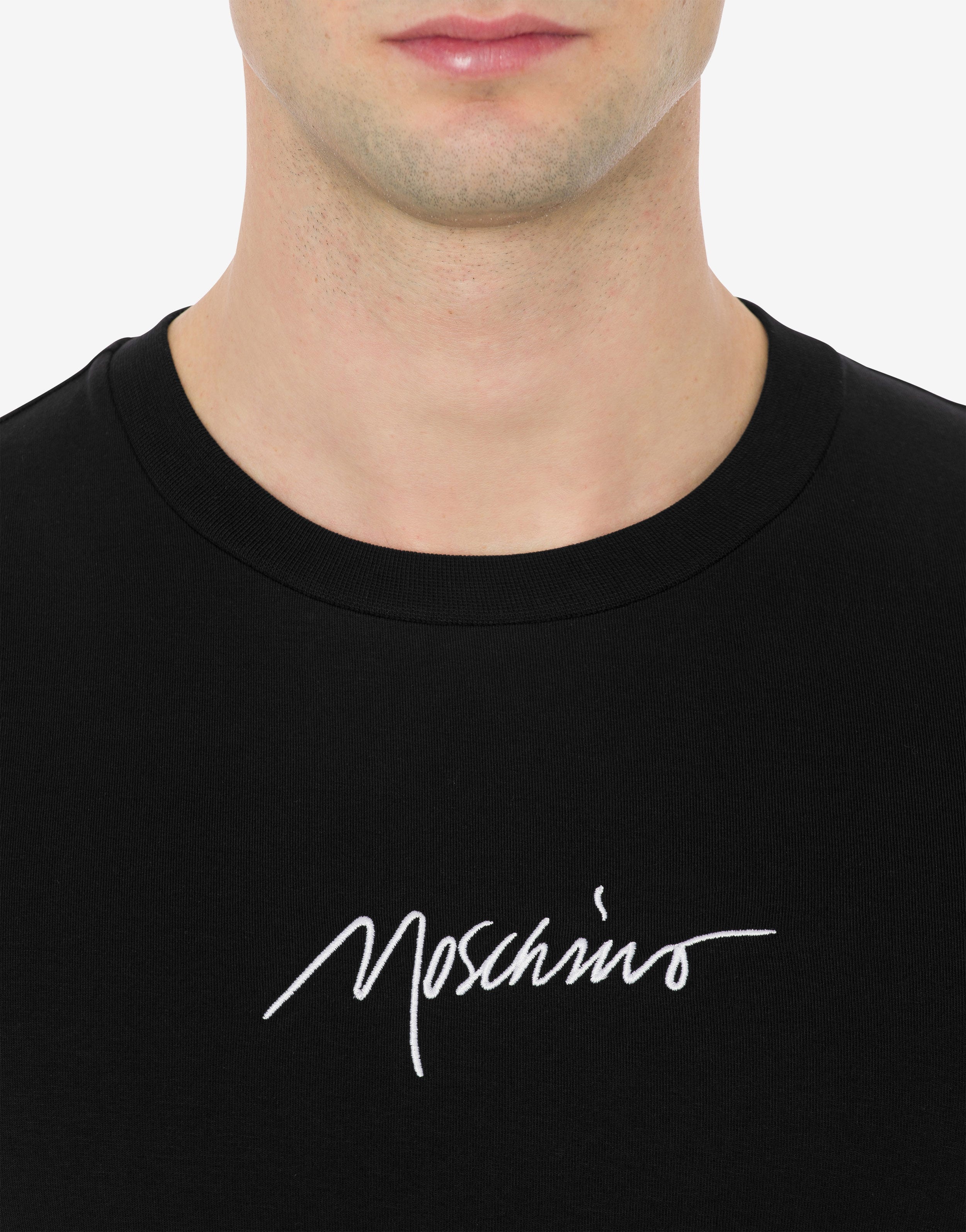 MOSCHINO SIGNATURE STRETCH JERSEY T-SHIRT - 8