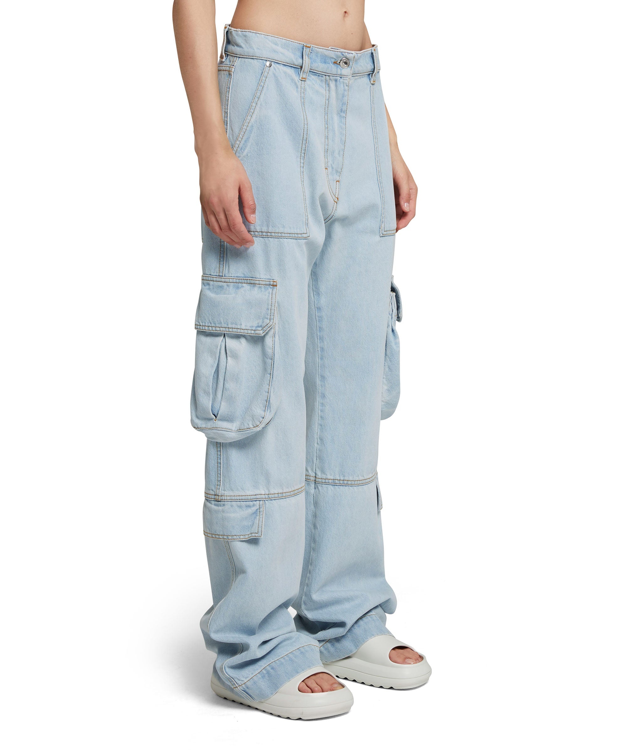 Light denim cargo pants - 4