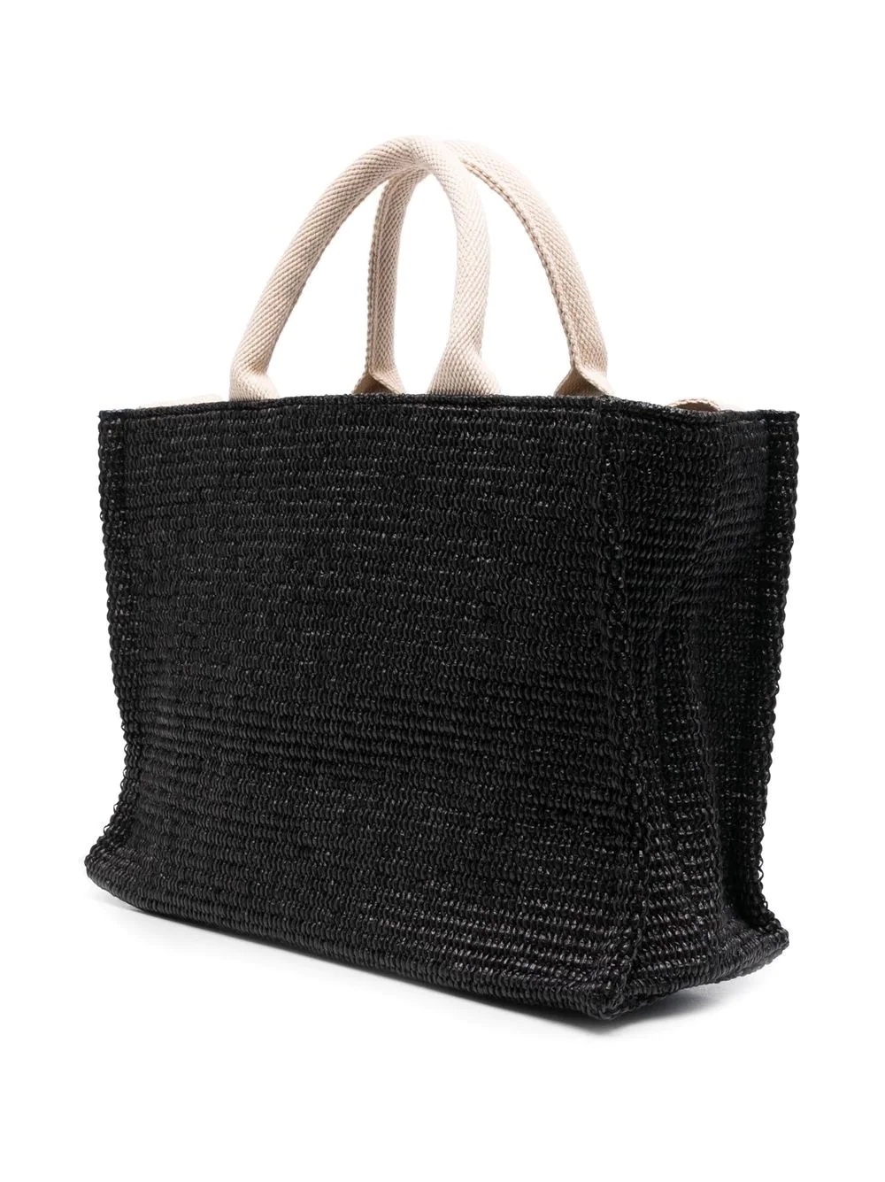 logo-lettering raffia tote bag - 3