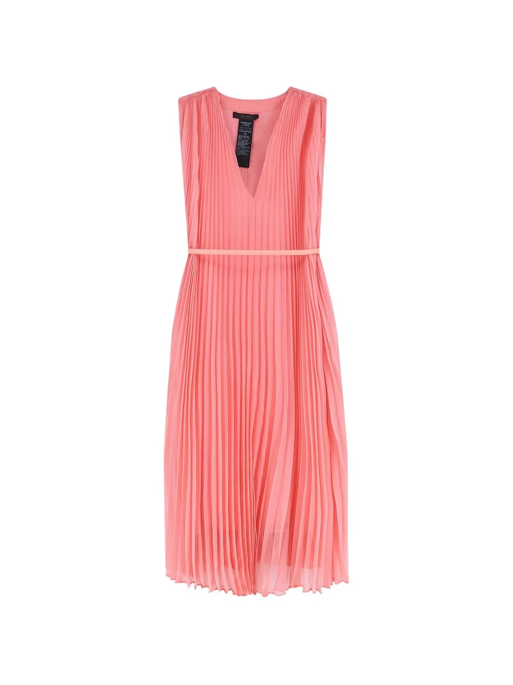 pleated V-neck dress - 1