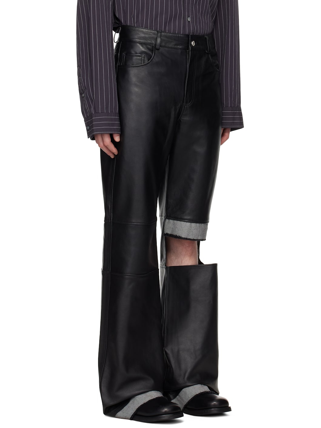 Black Slacker Leather Pants - 2