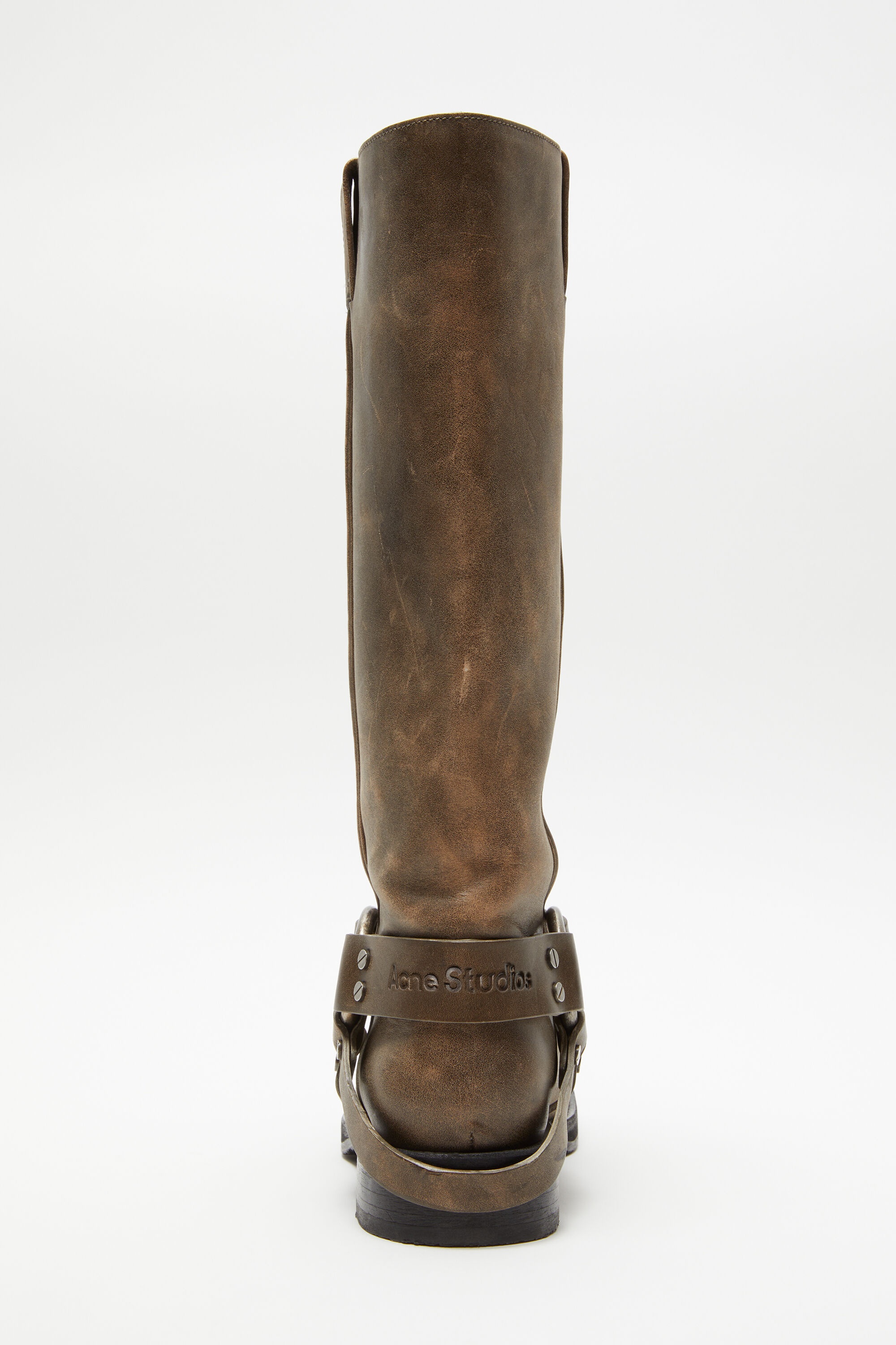 Leather buckle boots - Greige - 5