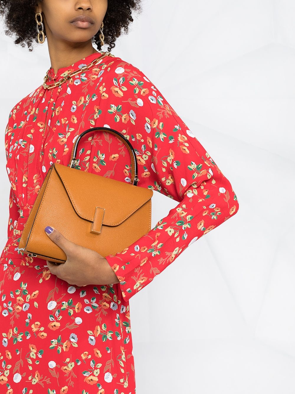foldover leather tote bag - 3