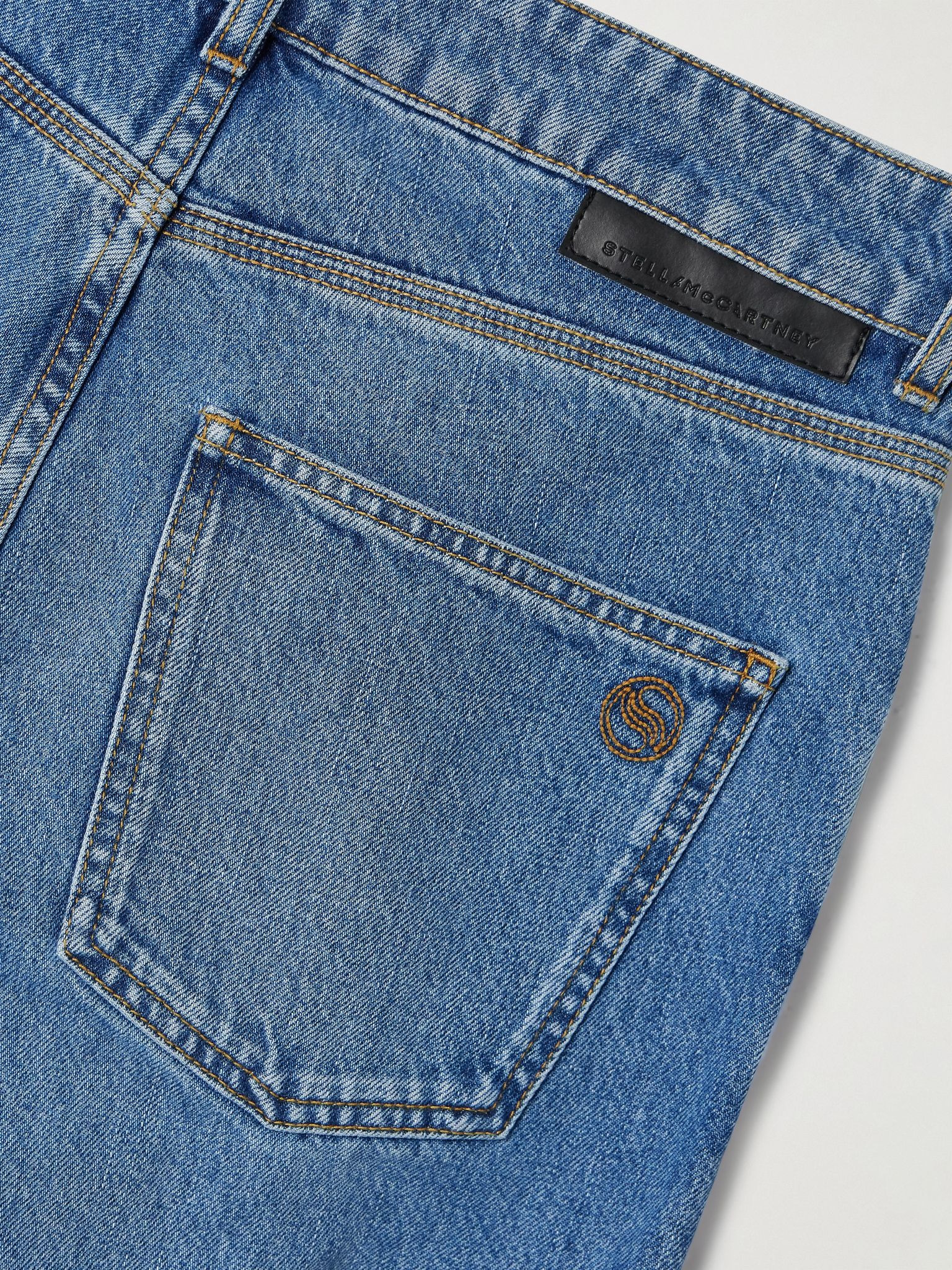 + NET SUSTAIN Falabella chain-embellished mid-rise straight-leg jeans Blue - 6