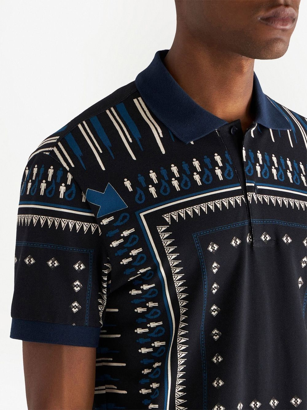 geometric-print cotton polo shirt - 4