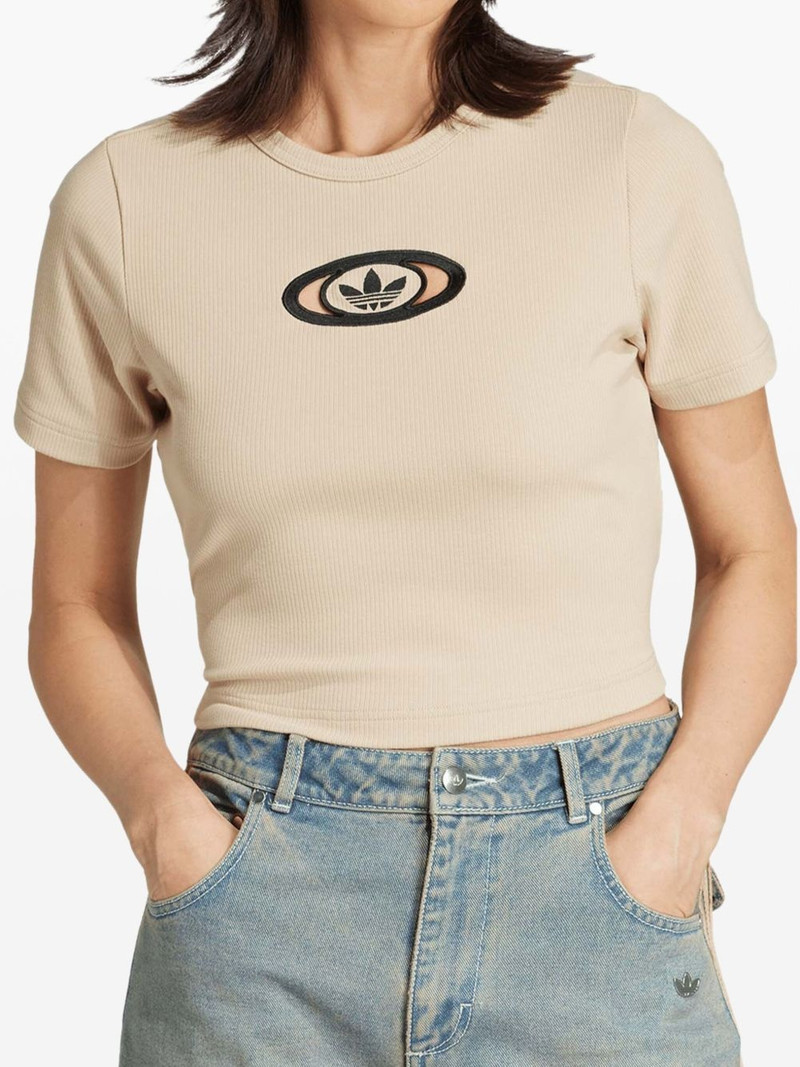 adidas Originals Campus 2000 ribbed logo-embroidered top outlook