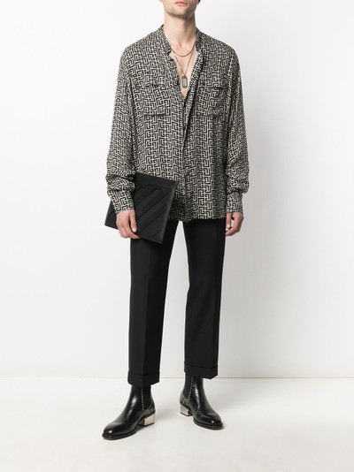 Balmain monogram print shirt outlook