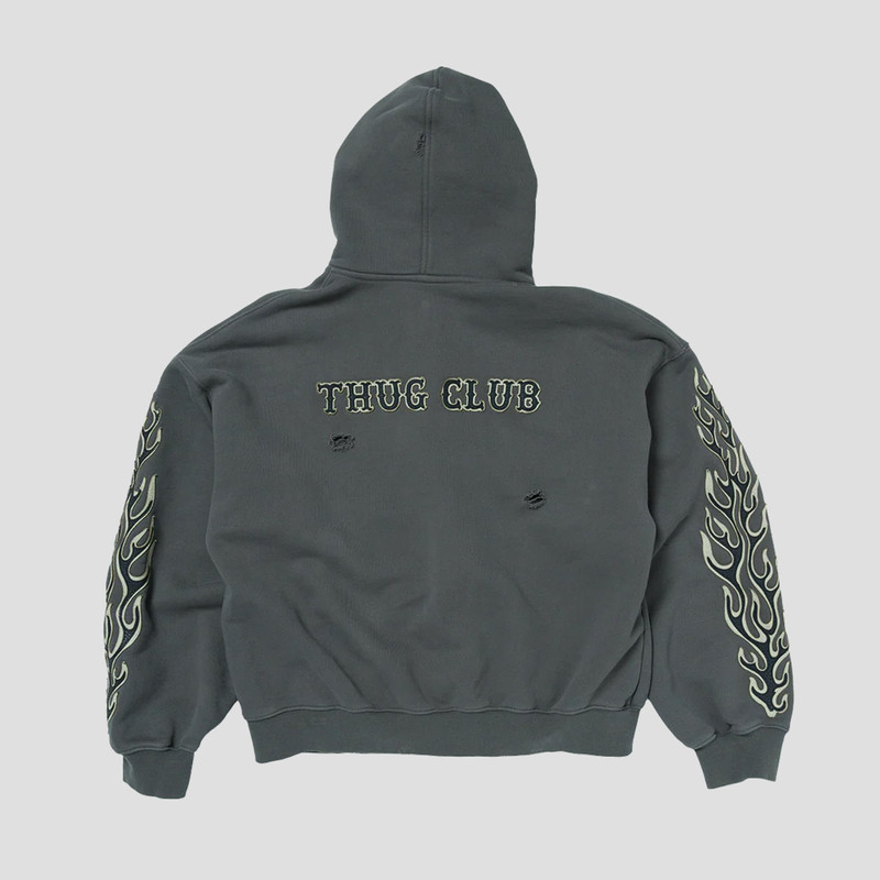 Thug Club LEATHER FLAME HOODED ZIP-UP outlook