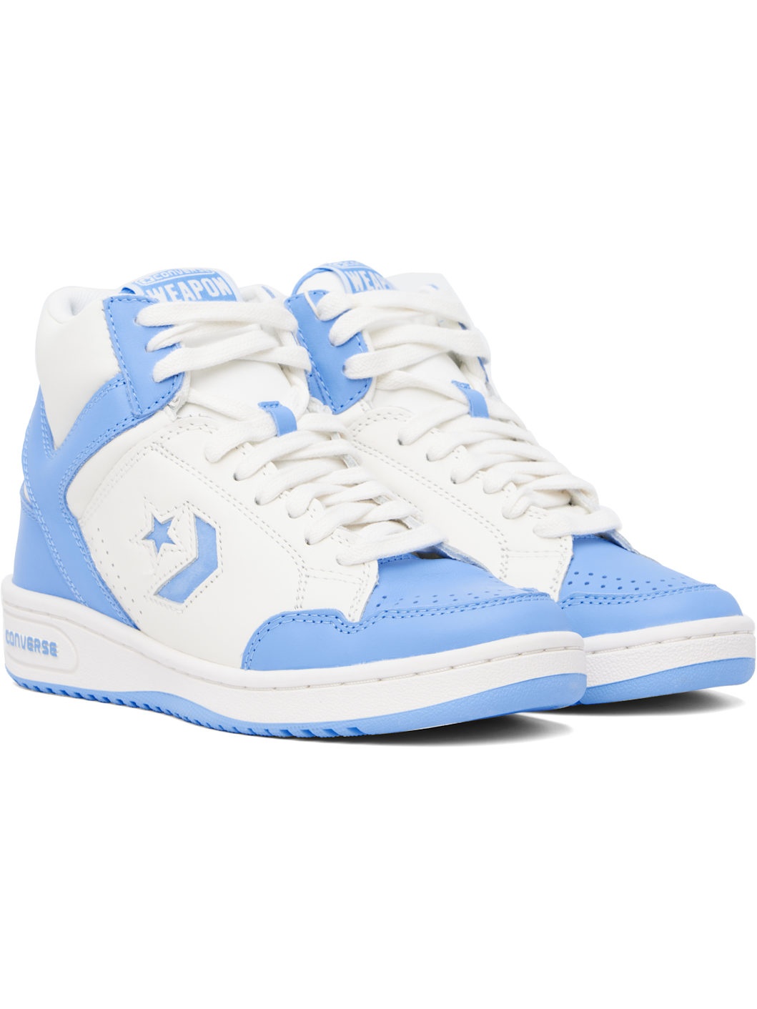 Blue & Off-White Weapon Mid Top Sneakers - 4