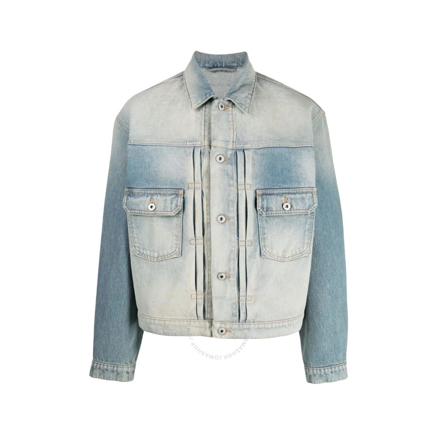 Kenzo Men's Faded Blue Bleach Dirty Trucker Denim Jacket - 5
