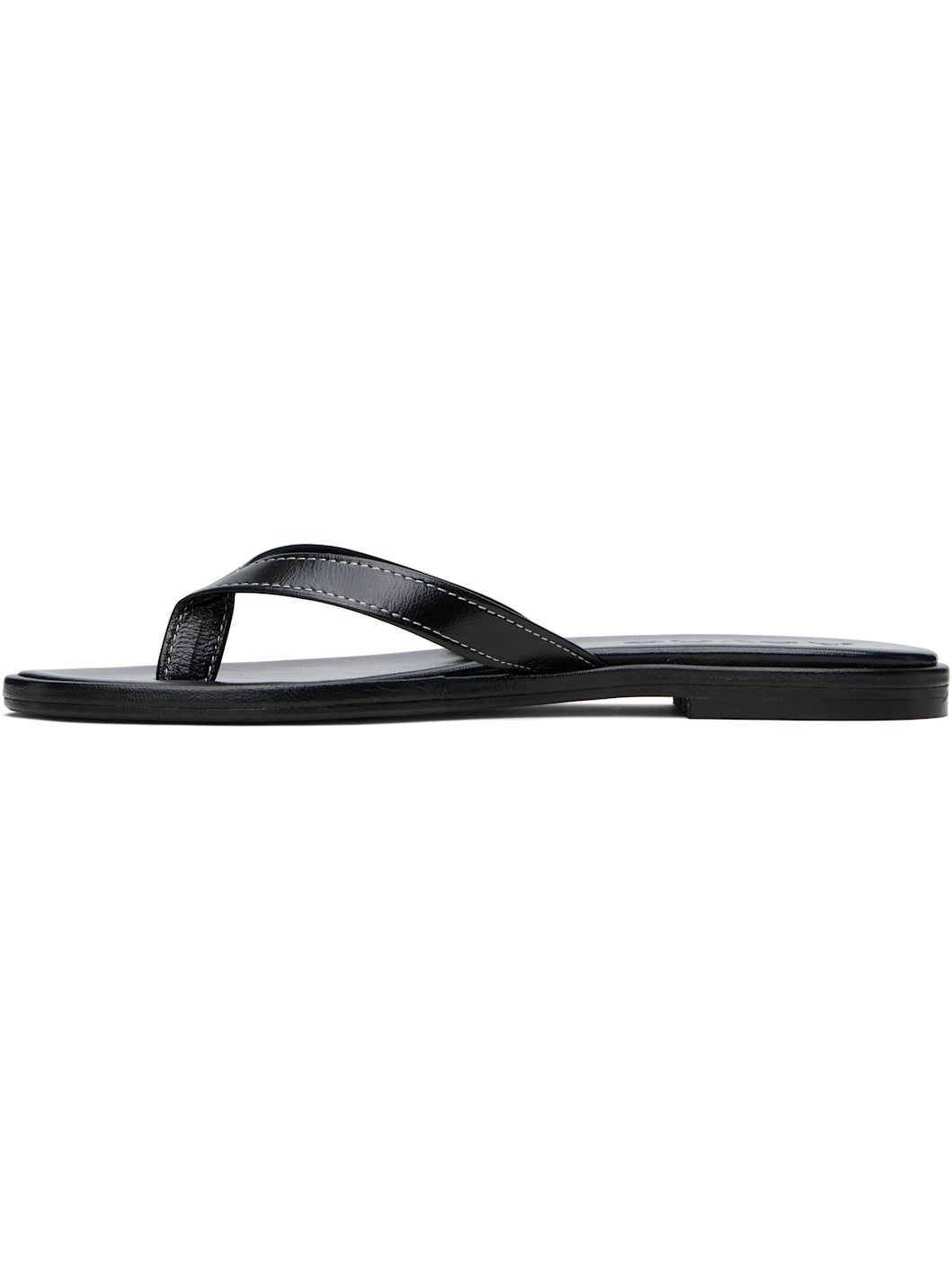 Black Melody Leather Toe-Post Flip-Flops - 3