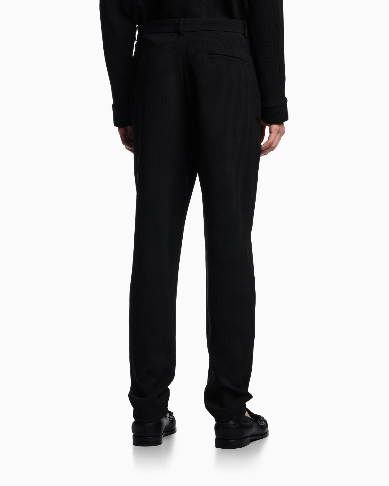 ICON PIQUÉ-EFFECT MICRO-TEXTURED CRÊPE JERSEY TROUSERS - 3