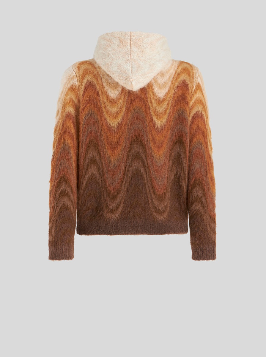 SWEATSHIRT WITH KNITTED HOOD IN JACQUARD - 5