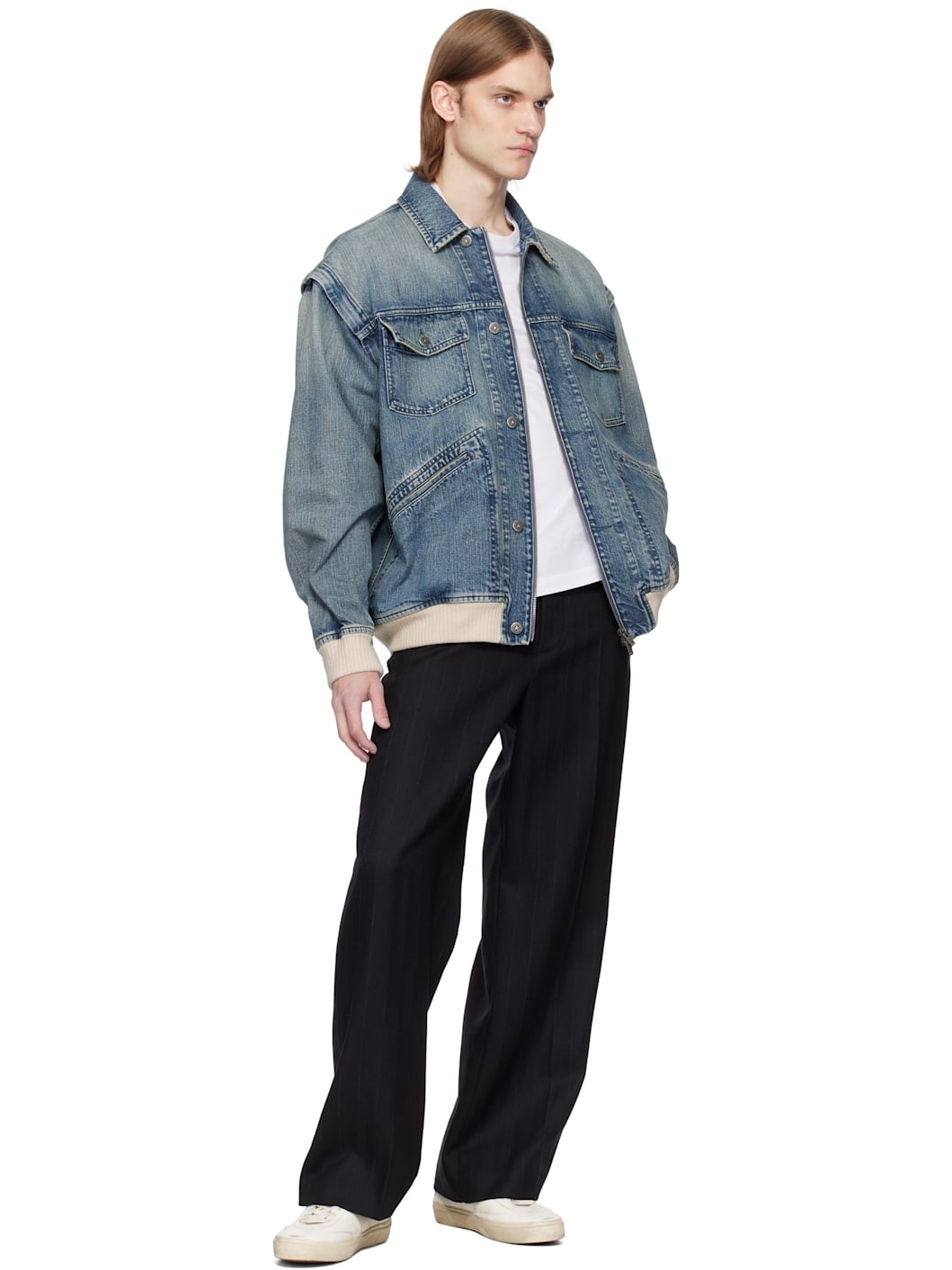 Blue Washed Denim Jacket - 4