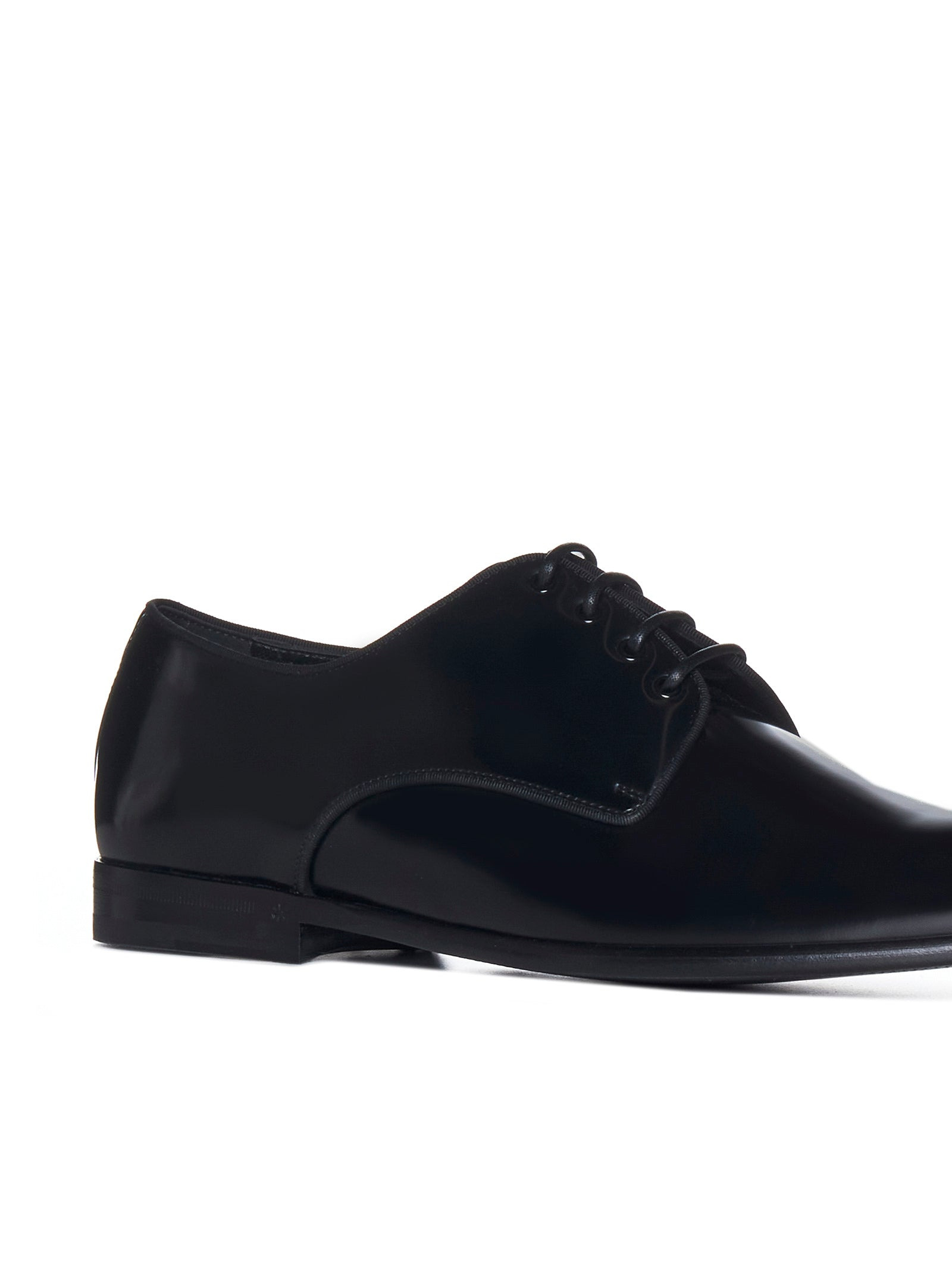 Black leather lace-up derby shoes from DOLCE & GABBANA - 4