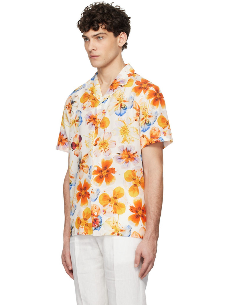 ORLEBAR BROWN White & Orange Hibbert Shirt outlook