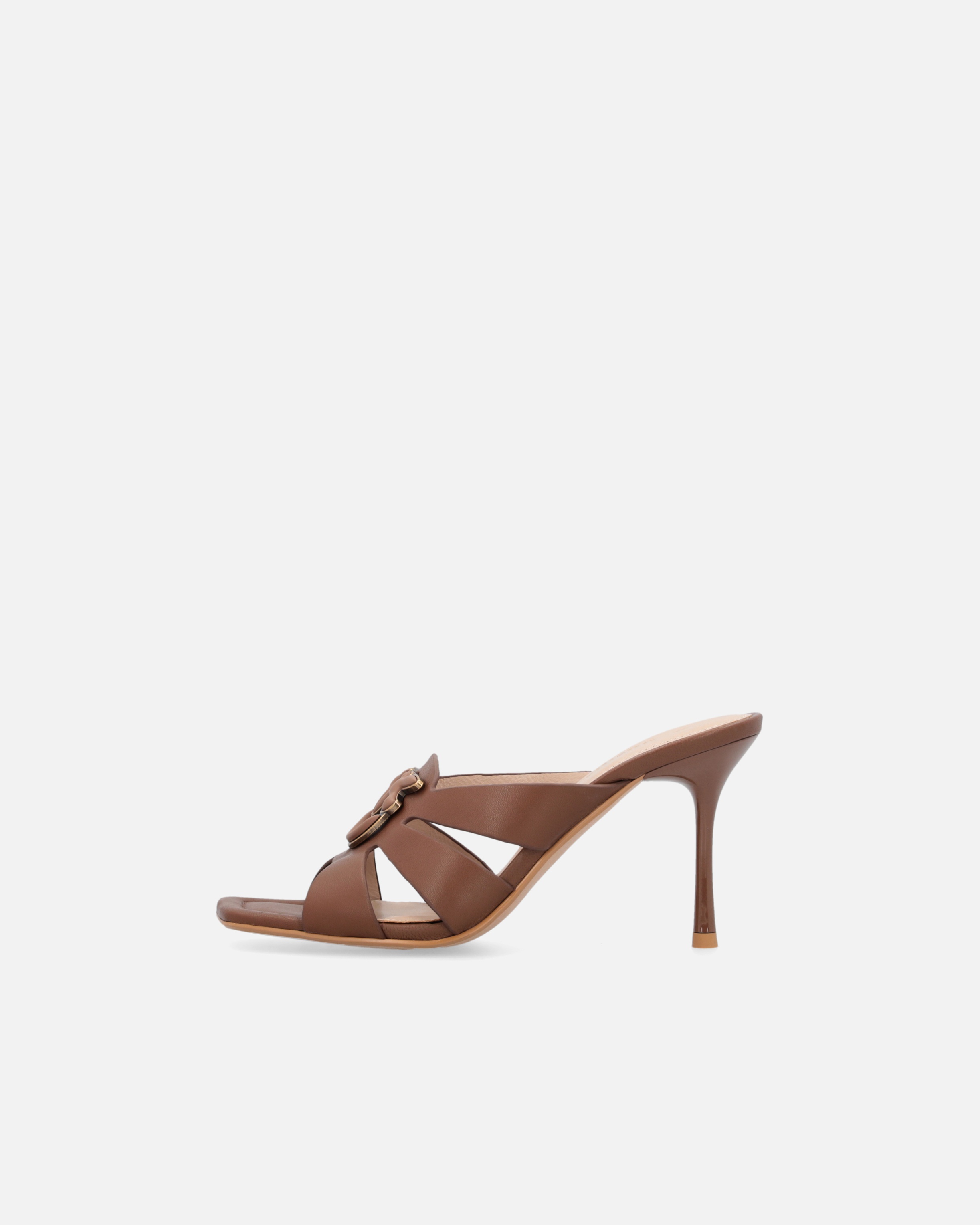 NAPPA LEATHER SANDALS WITH HEEL AND BIRD DETAIL - 5