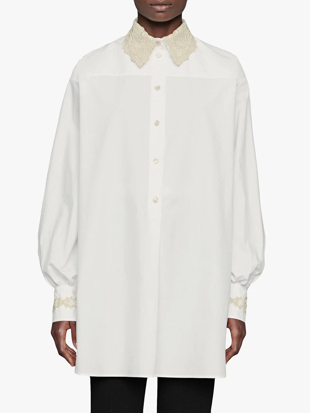 detachable collar oversized shirt - 3