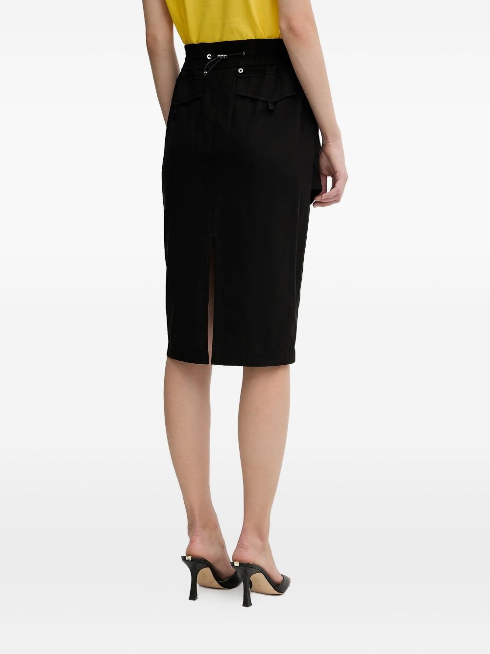 elasticated cotton midi skirt - 3