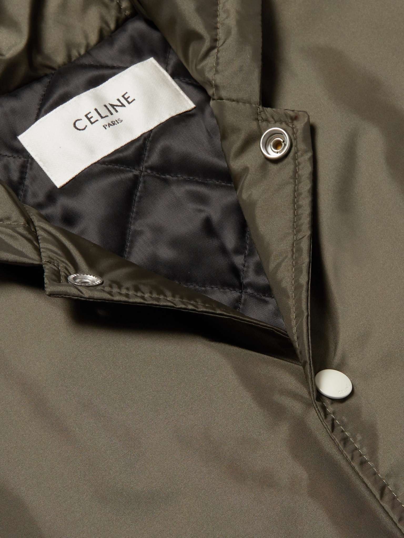 Celine Homme Men's Logo-Embossed Leather Bomber Jacket