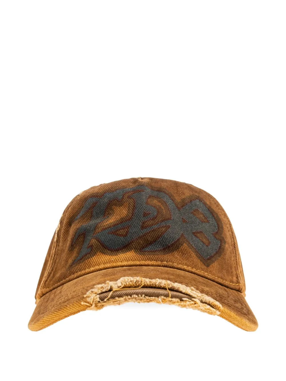 distressed-effect logo-print cap - 1