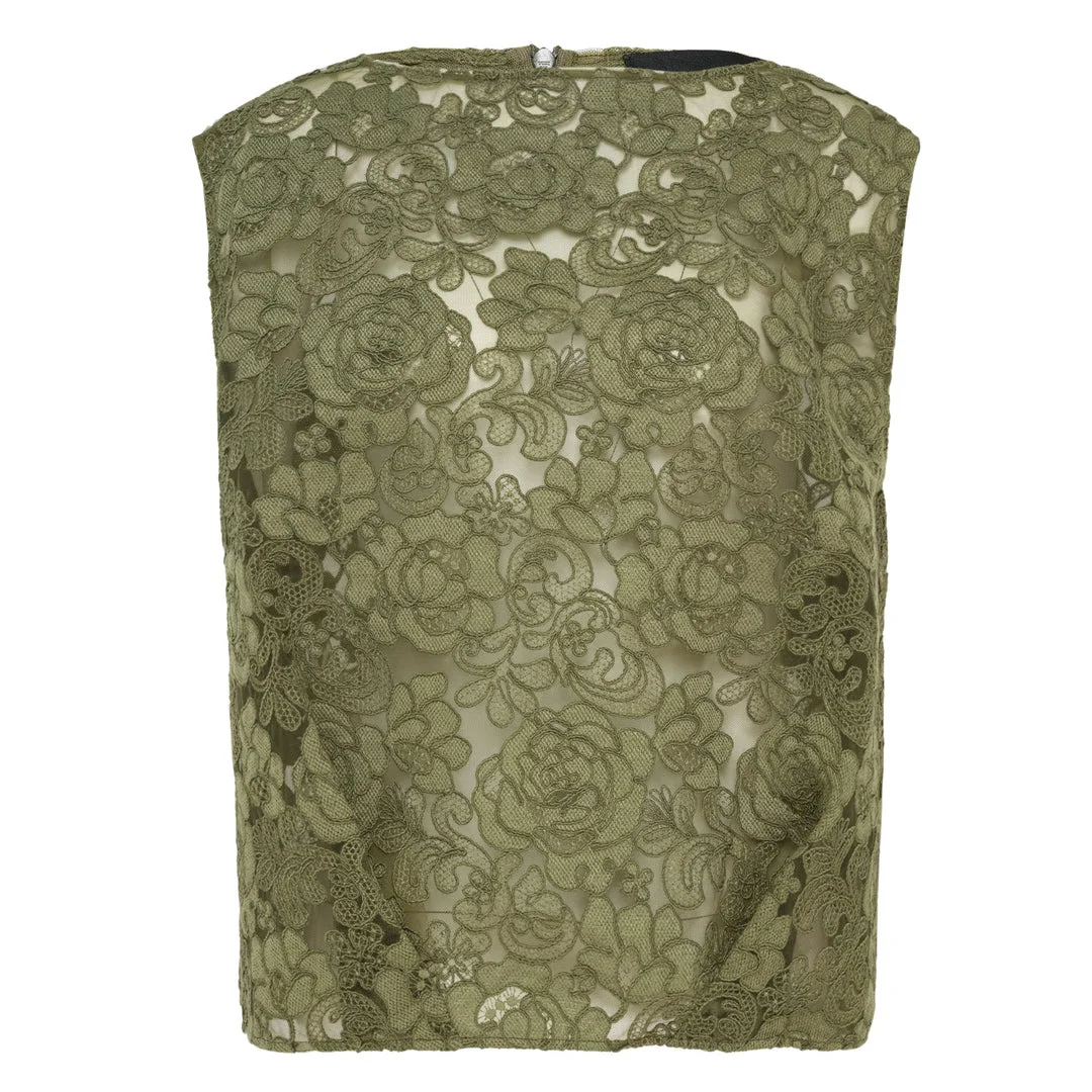 Boxy Heavy Lace Top - 1