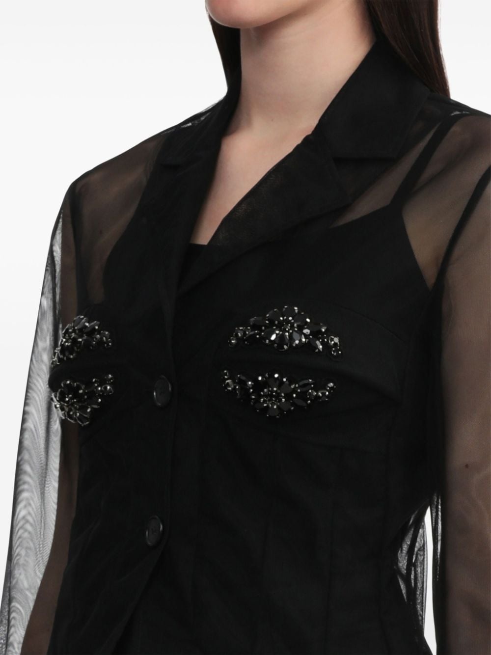 embellished bust fitted jacket - 5