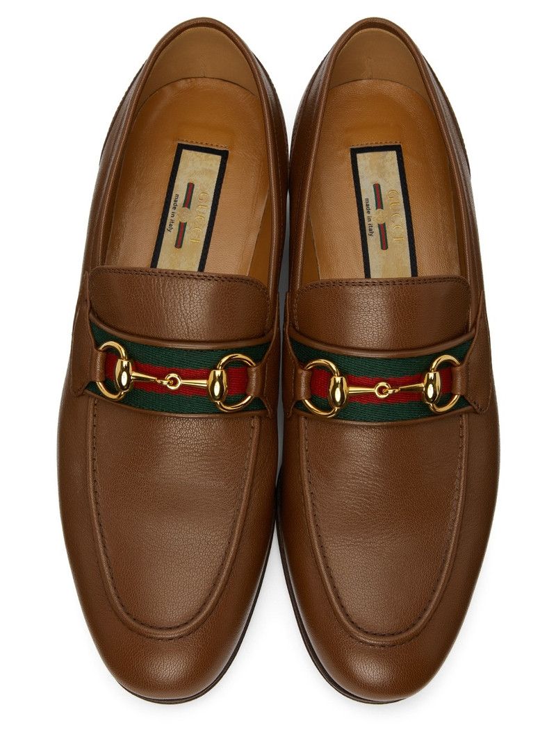 Brown Web Horsebit Loafers 5