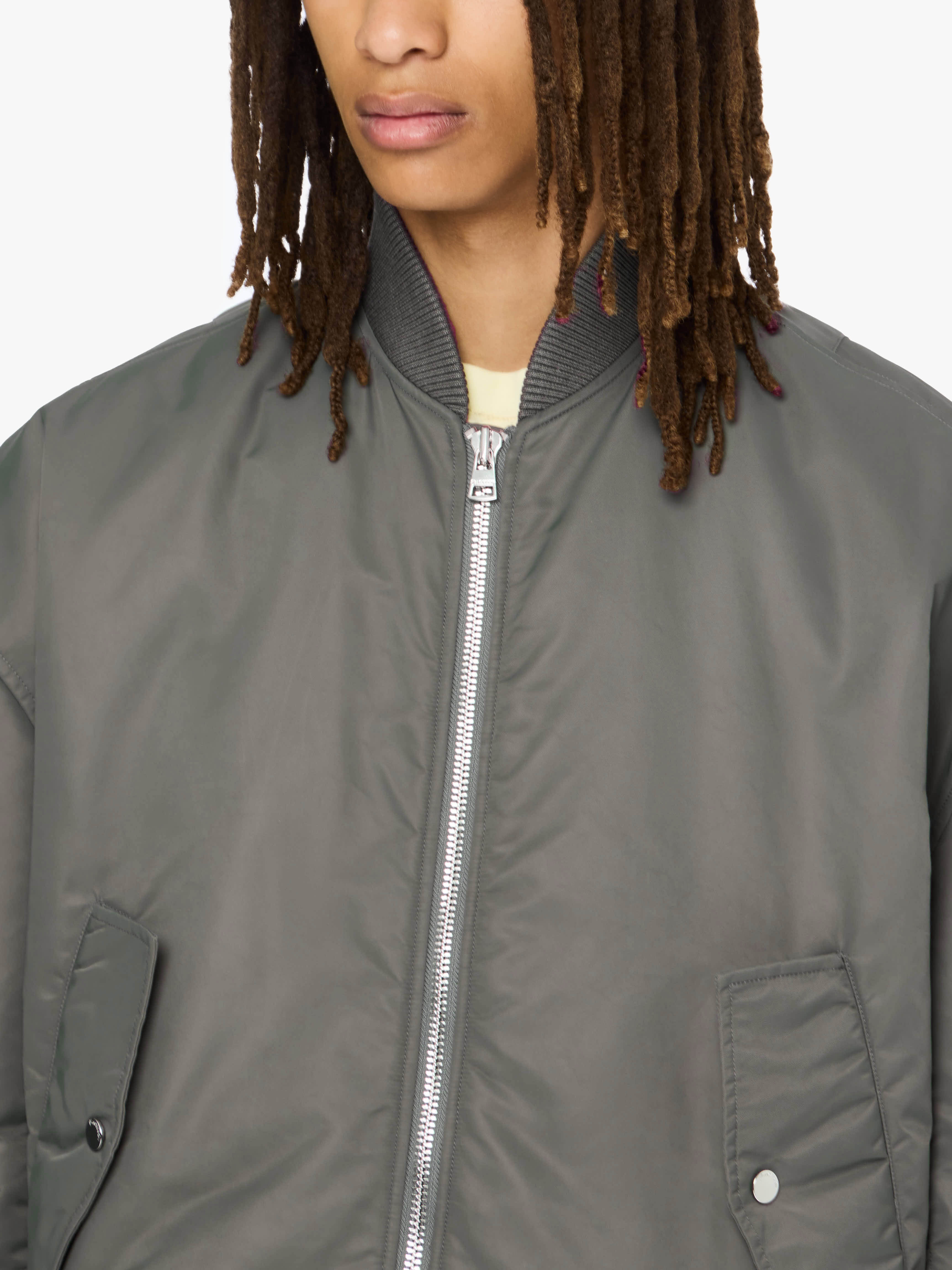 OVERSIZED CURVED HEM BOMBER JACKET - 4