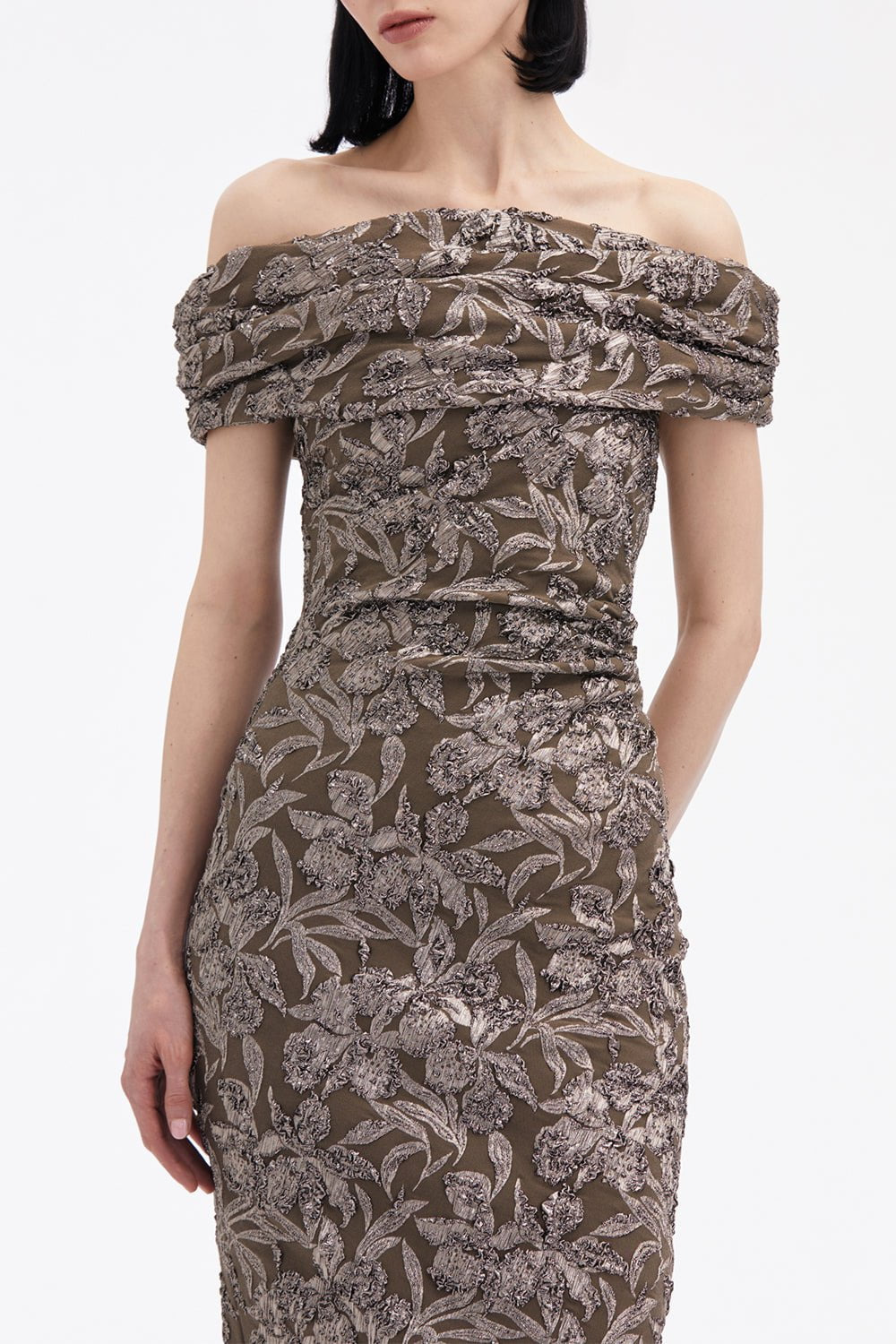 Off The Shoulder Draped Orchid Dress - 2