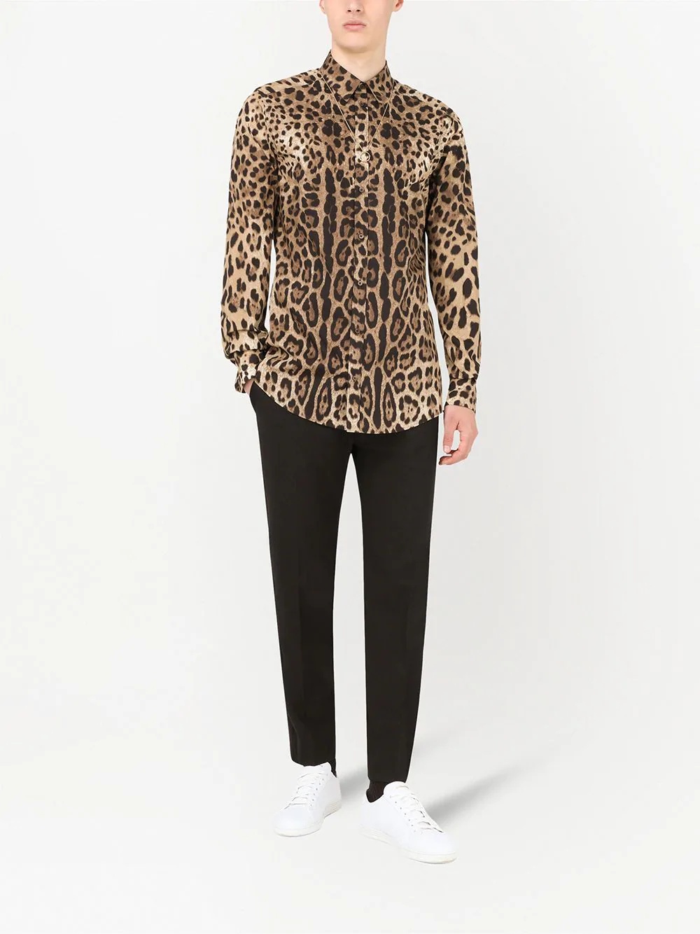 leopard-print cotton shirt - 2