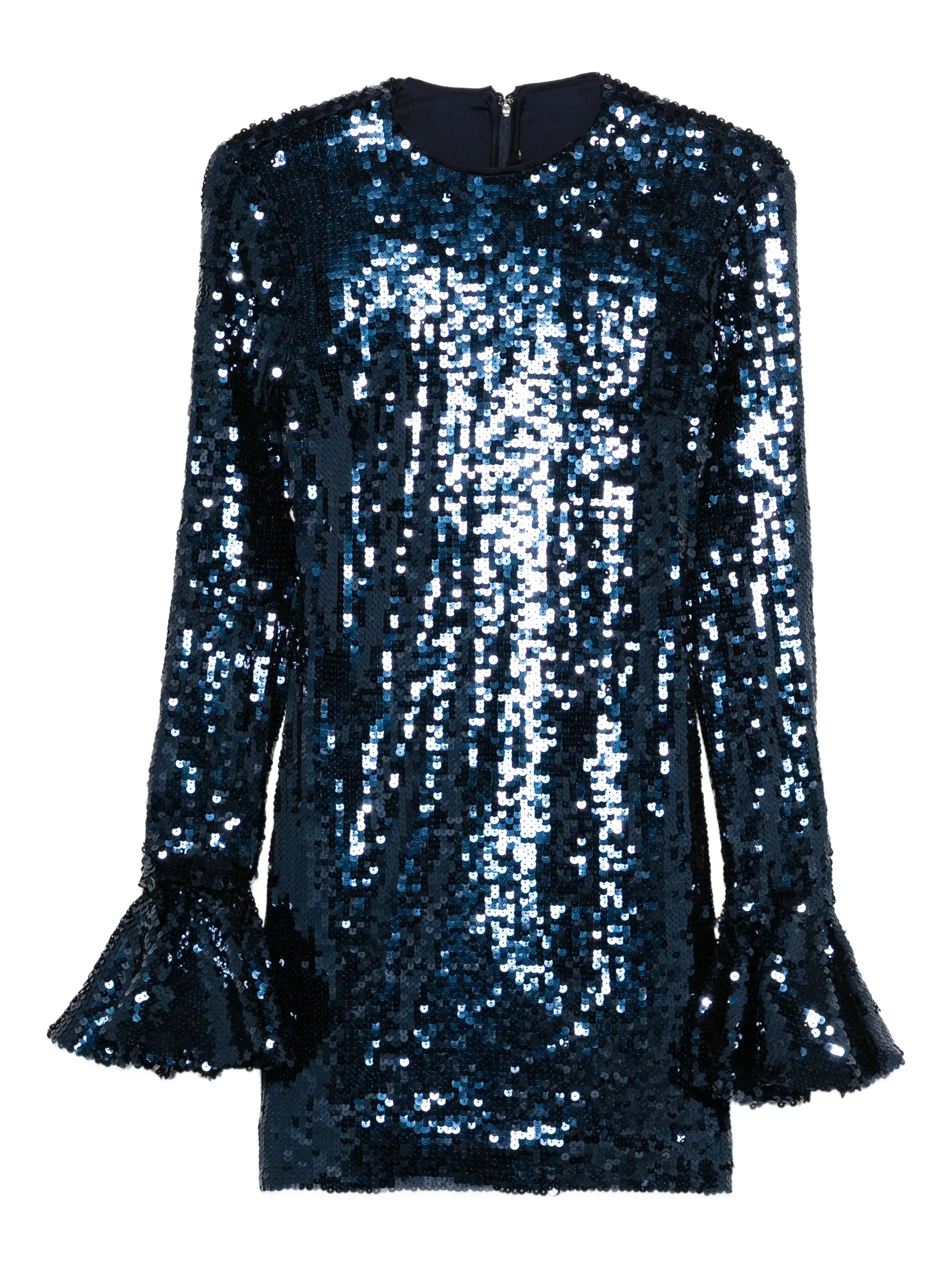 sequin long-sleeve mini dress - 1