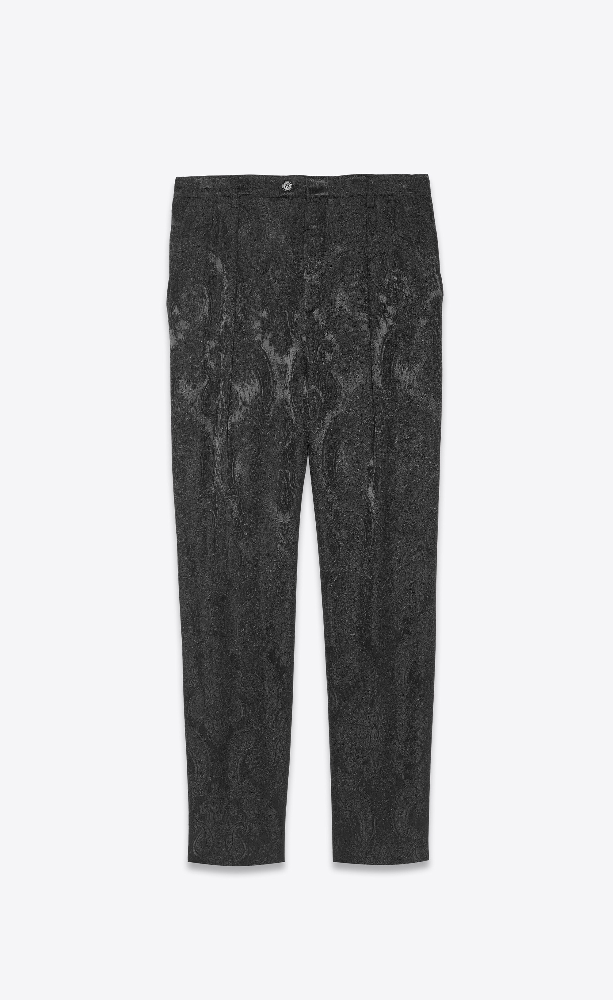 high-rise pants in vintage paisley jacquard - 1