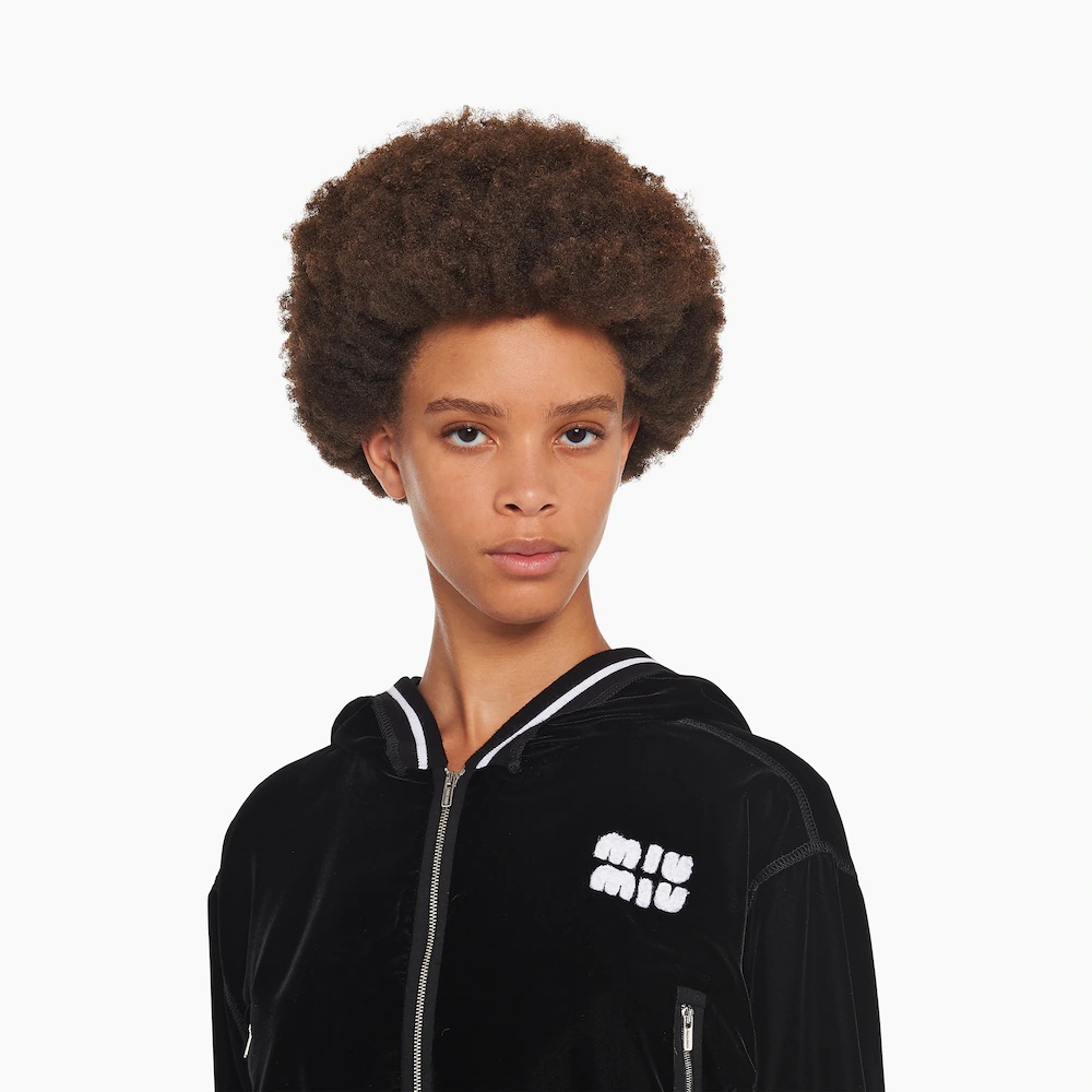 Embroidered velvet blouson - 5