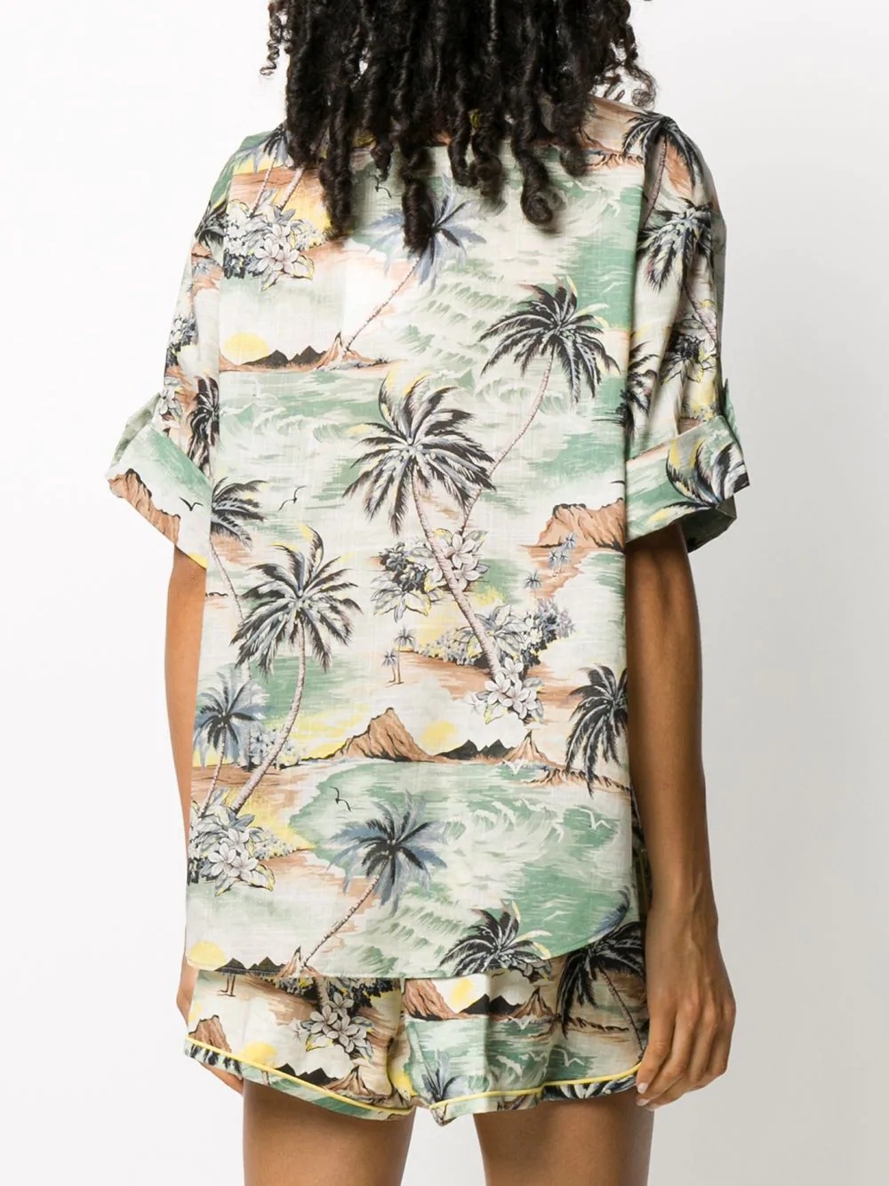 tropical print utility shirt - 4