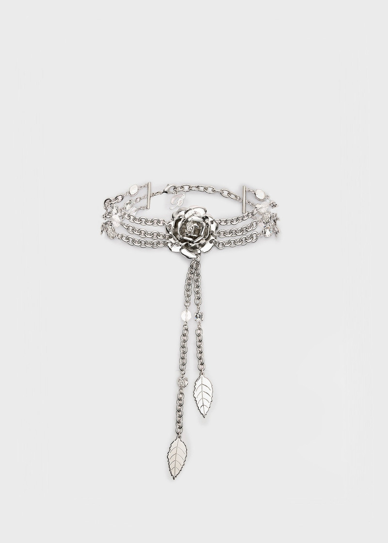 METAL CHOKER WITH CHARM AND ROSES 1