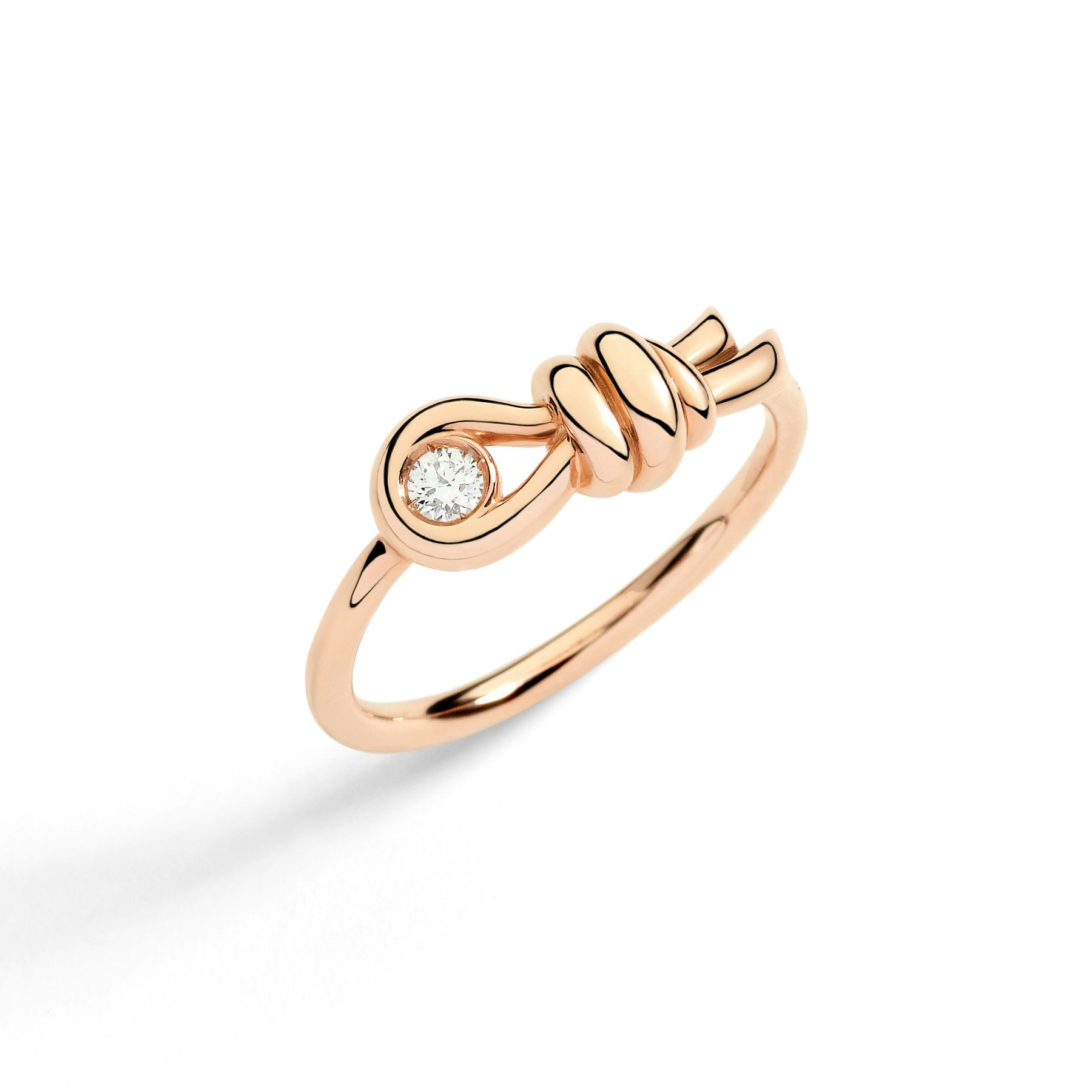 ROSE GOLD & WHITE DIAMOND NODO RING - 1