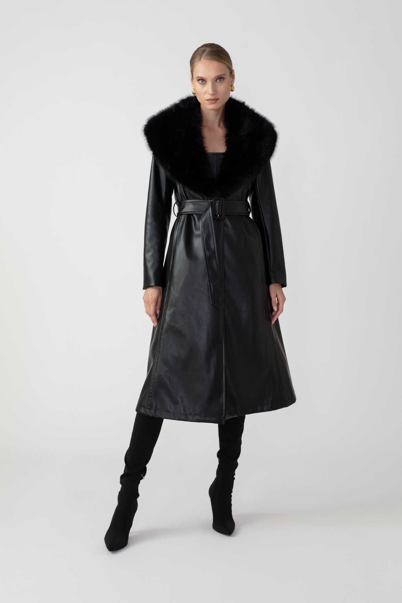 SIMONE FAUX LEATHER COAT - 3