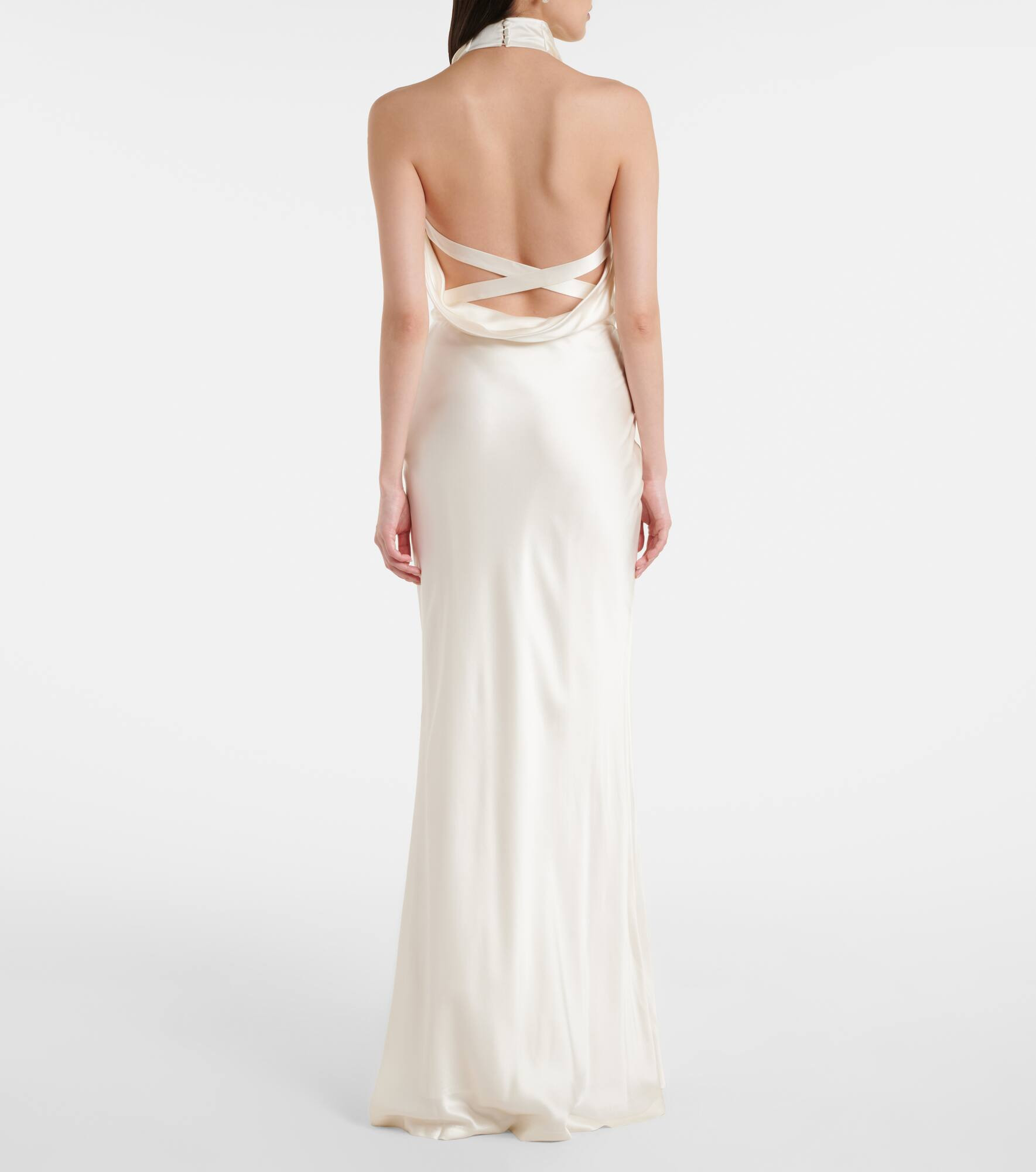 Bridal Attia halterneck silk gown - 3