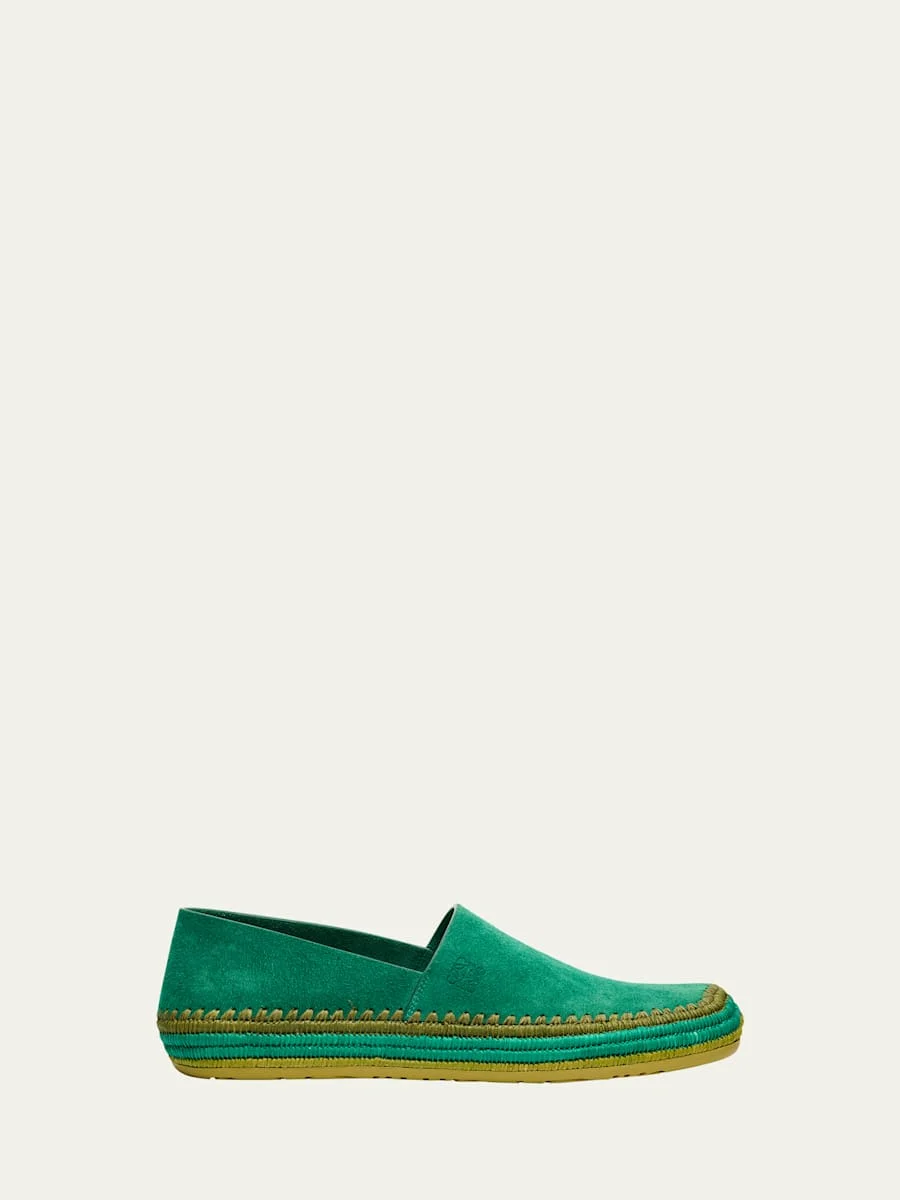 Men's Rio Suede and Raffia Espadrilles - 1