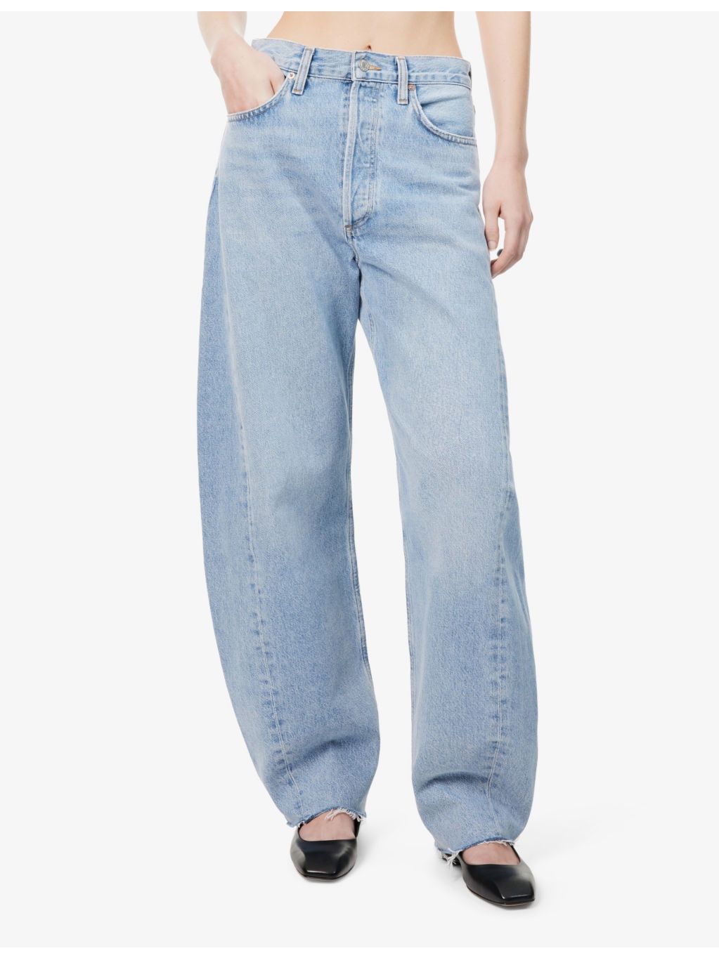 Luna faded-wash high-rise recycled-denim jeans - 3