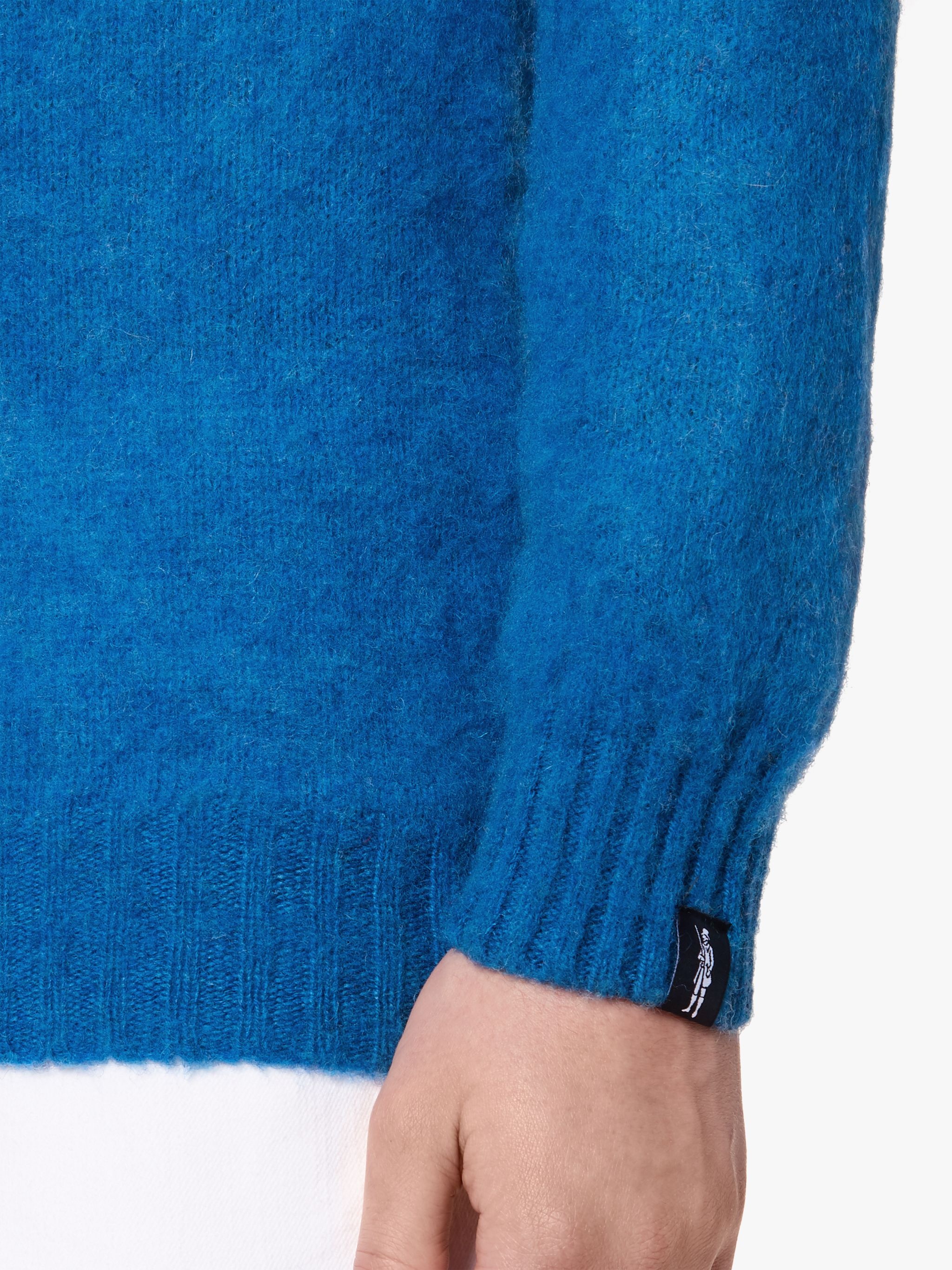 HUTCHINS BLUE WOOL CREW NECK SWEATER - 6