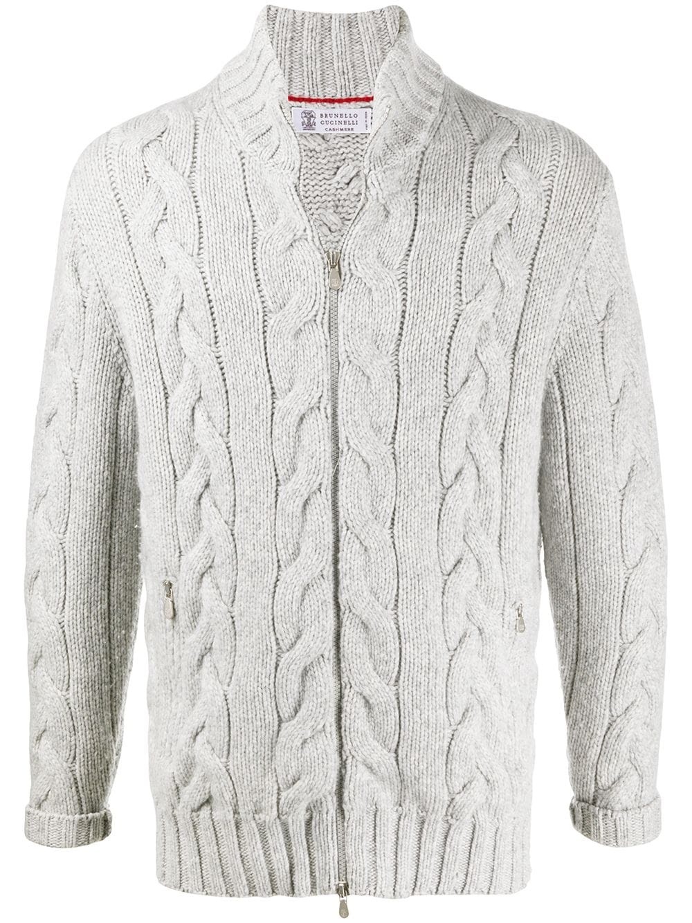 cable knit zip cardigan - 1