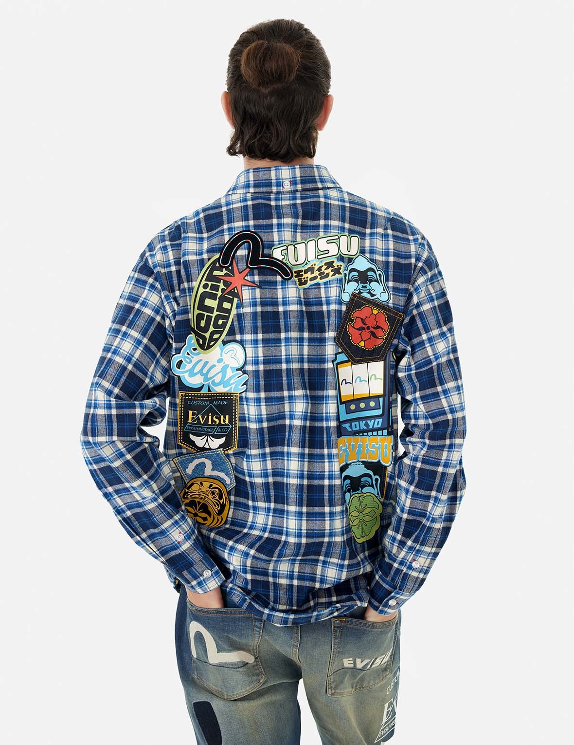MULTI-LOGO DAICOCK PRINT RELAX FIT CHECK SHIRT - 7