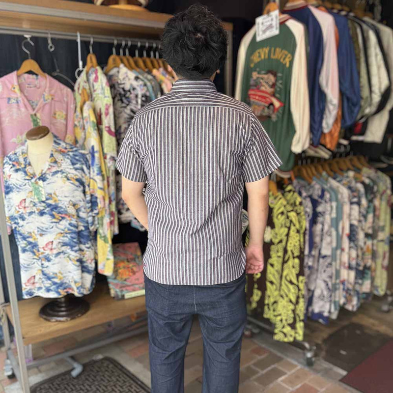 COTTON STRIPE S/S WORK SHIRT - SC39730 12