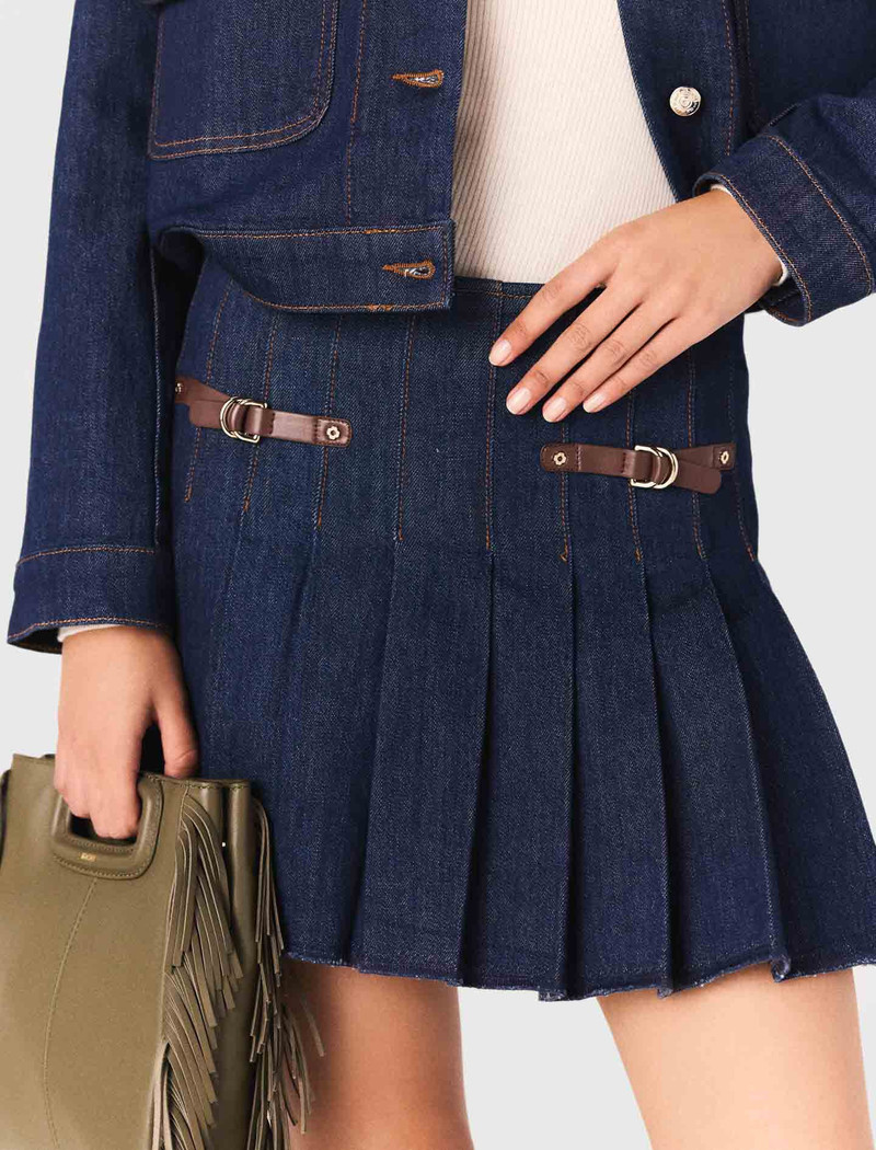Short denim skirt with lining 7