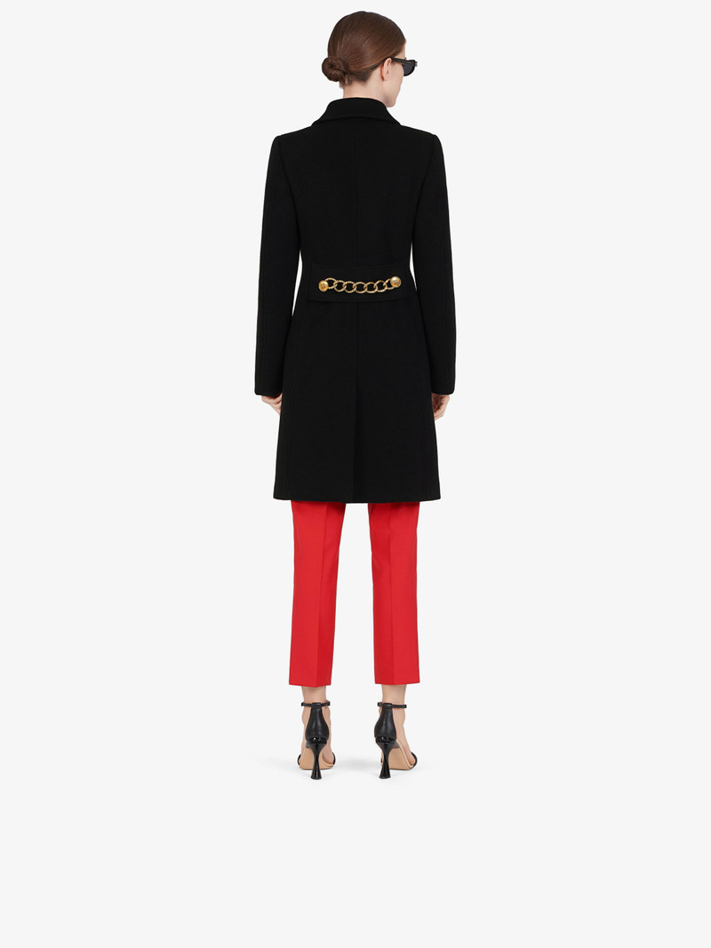 Givenchy Coat in wool and cashmere with 4G buttons and chain outlook