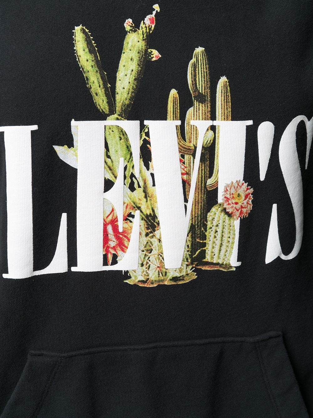 cactus print logo hoodie - 5