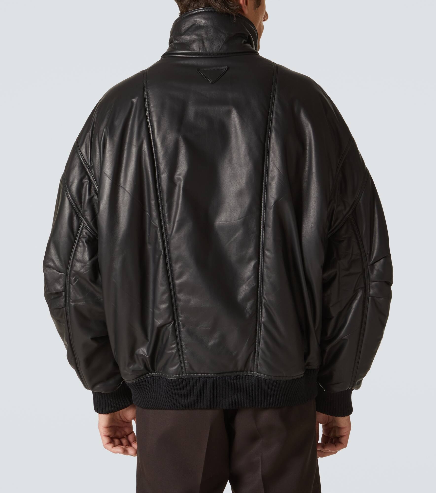 Leather bomber jacket - 4